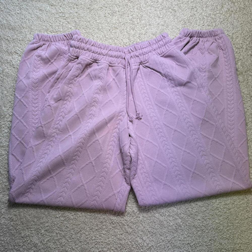 Velour Casual Jogger Sweatpants Grayson Threads Textured Baby‎ Pink XS NWT